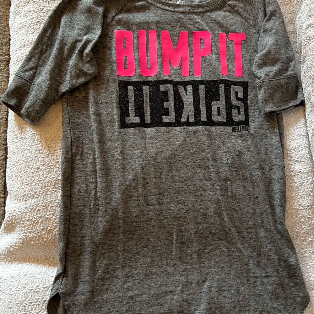 Kids Gray and Pink Volleyball Graphic Tee